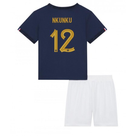 Ranska Christopher Nkunku 12 Lasten Koti Mm-Kisat 2022 - Jalkapallo Pelipaidat (S/S) Ranska Christopher Nkunku 12 Lasten Koti Mm-Kisat 2022 - Jalkapallo Pelipaidat (S/S)